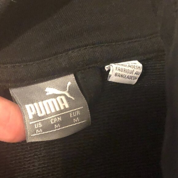 PUMA Sweatshirt Women's Size Medium Black White Full Front Zip Turtleneck - Picture 5 of 9